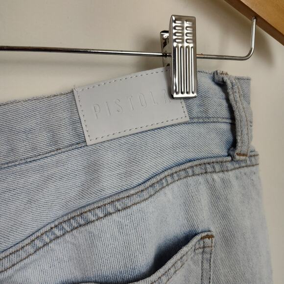 PISTOLA HIGH RISE JEANS BAGGY CROPPED WOMEN'S SIZE 30 RIPPED FRAYED  LIGHTWASH - Picture 10 of 17